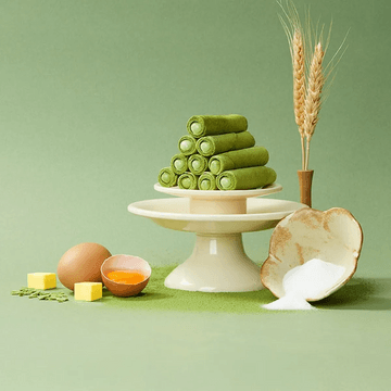 熟道 牛轧注心蛋卷 抹茶味 92g【清新茶香 外酥内柔有嚼劲】