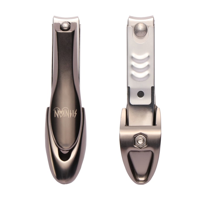 MANTIS 高耐久高級爪切り 日本 420J2 鋼は厚い爪に適しています プロの刃とバイオニックデザイン、爪収納ボックス付き 飛沫防止 シャープで耐久性のある上面 電気メッキステンレス鋼 大型男性用爪切り ブラック