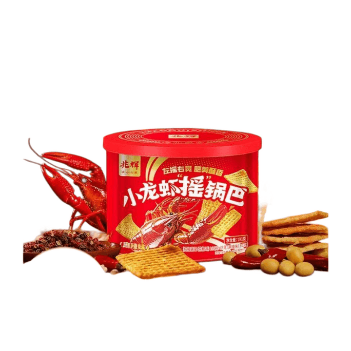 Spicy Crayfish And Sichuan Pepper Flavored Crispy Rice Snack, Popular Online Casual Treat, 191g*1 Can