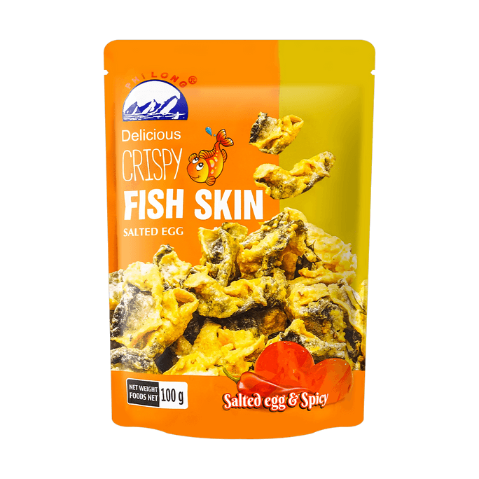 fried Salmon fish skin spicy & salted egg 100g