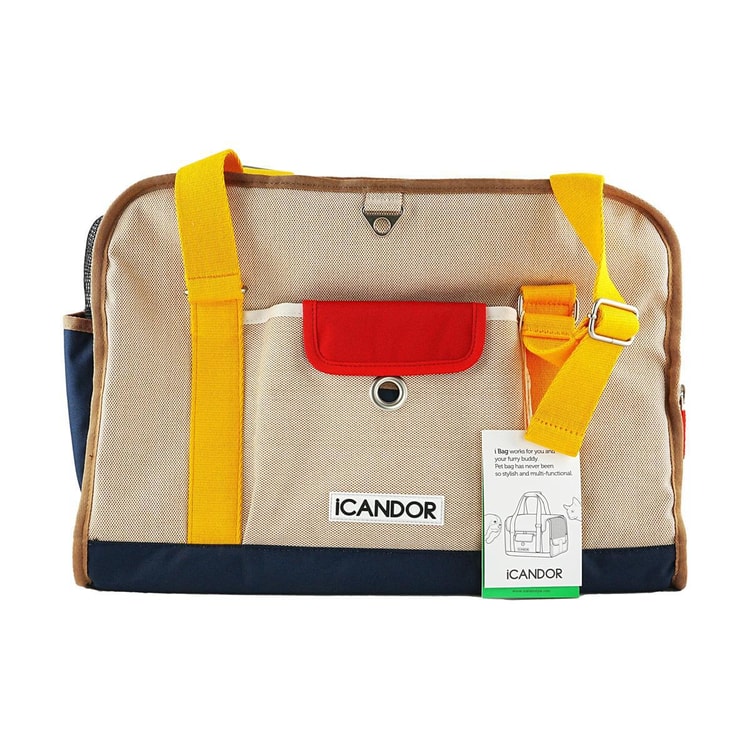 Icandor iBagSassy Dog Pet Carrier Cream L 17.3*7.9in - Yami.com