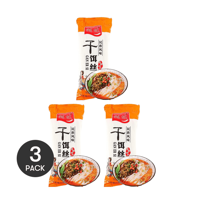 刘佳 干饵丝 纯大米米线 500g *3【3份超值装】【优选稻米 传统制作】【云南特产】