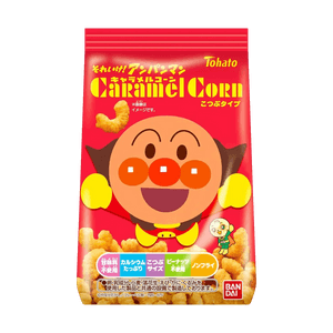 ANPANMAN CARAMEL CORN 1.47oz 【Non-Fried】【Rich in Calcium】【No Peanuts】【No Artificial Sweeteners】【Small Size】