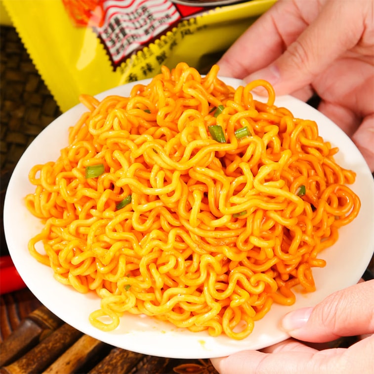 Crab Roe Noodles 116g×3 – Mild Spicy Crab Roe Flavor. Golden Curly Noodles, Rich Sauce Coats Every Strand. 5-minute Instant. Lazy Meal Or Late-night Snack. 5
