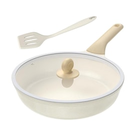 COOKER KING Small White Frying Pan/Wok, Household Wok for Stir-Frying, Suitable for Induction and Gas Stoves, Frying Pan