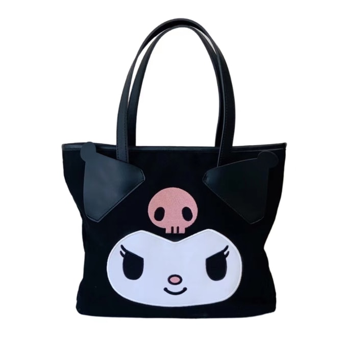 Sanrio Shoulder Handbag Canvas Bag High-Capacity Cartoon-Kuromi 1PC