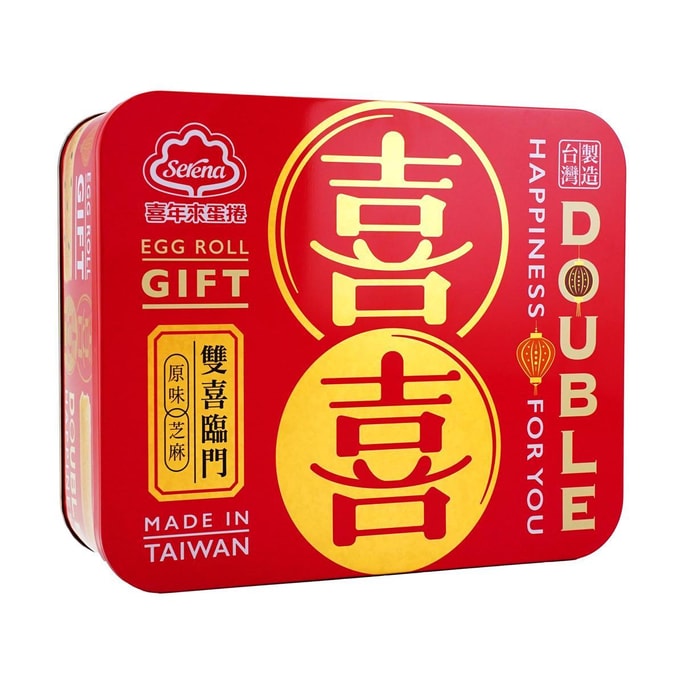 台湾喜年来 双喜蛋卷礼盒 原味+芝麻味 384g