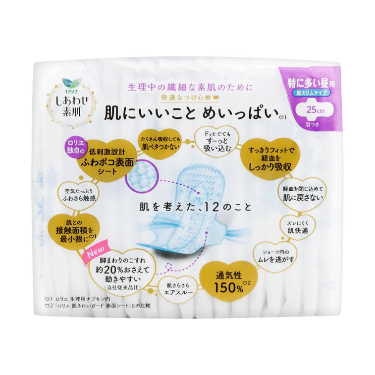 민감한 피부를 위한 날개형 무향 초박형 여성용 생리대, 3호 사이즈/9.84인치, 17개입 15