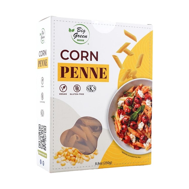 Corn Penne, 8.81 oz 【Vegan】【Gluten Free】