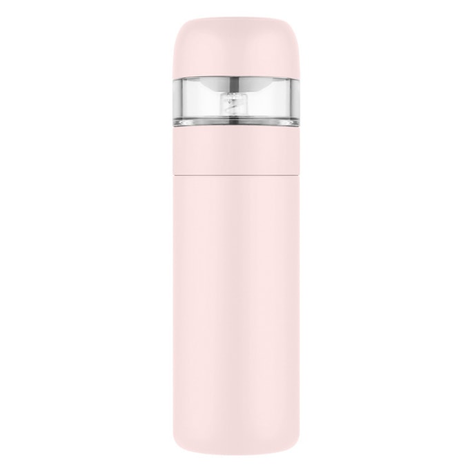 300ml Stainless Steel Water Bottle with Glass Tea Infuser Filter Pink