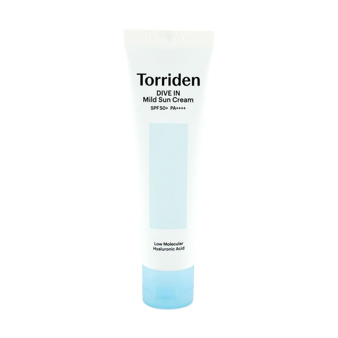 Dive In Mild Suncream, Low Molecular Hyaluronic Acid, Lightweight, Moisturizing, SPF50+ PA++++, 2.02 fl oz.