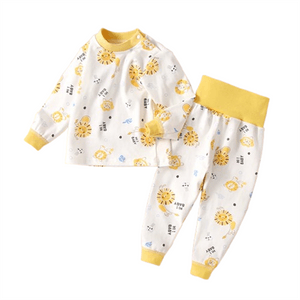 Baby Autumn Clothing Set, Pure Cotton Children's Long-sleeve Top And Pants, Separate Pieces, Boys' Pajamas, Infant Thermal Underwear, Cute Little Lion, 1 Set, 80cm