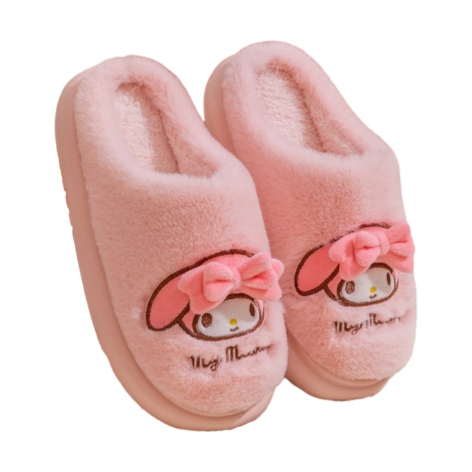 Sanrio Autumn And Winter Cotton Slippers For Children And Parents - My Melody 38-39 Size 1Pair