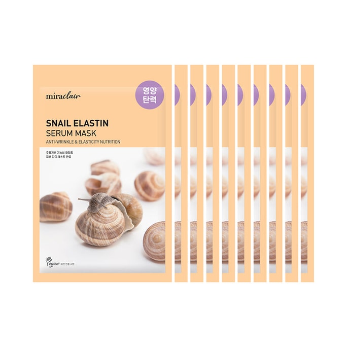 Miraclair Snail Elastin Serum Mask 10 Pack