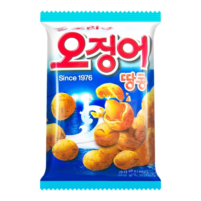 오징어 땅콩 3.46oz 【짭짤하고 달콤한 맛】【클래식 한국 과자】