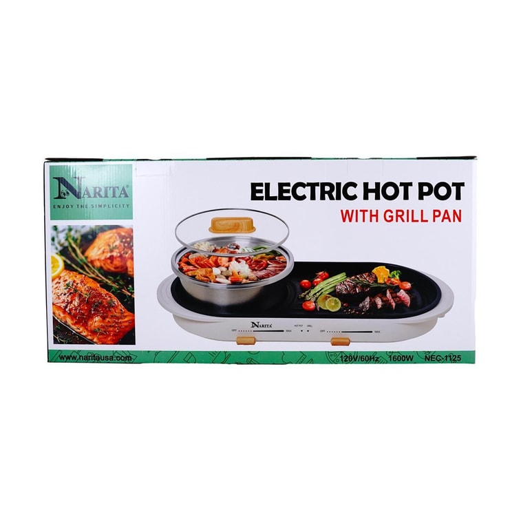 2 in 1 Stainless Steel Hot Pot & Non-Stick Gill NEC-1125 3