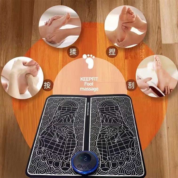 EMS microcurrent foot massager – 8-mode pulse pad. Wireless & rechargeable. Multi-level kneading. Perfect home foot relaxation tool. 5
