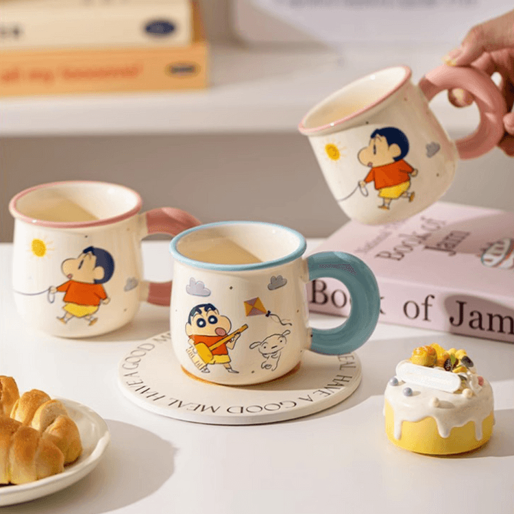 MDZF 現代主婦のお出かけシリーズ ピンクマグカップ（クレヨン
