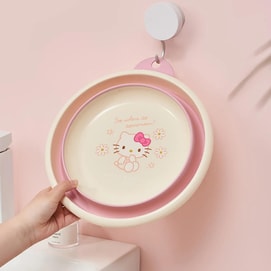 Sanrio Foldable Basin, Medium, Pink, Portable Collapsible Wash Basin