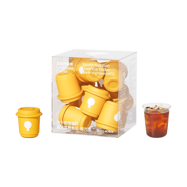 FIBOO 左旋肉碱咖 阿拉卡比豆黑咖啡冰美式 固体饮料冻干即溶咖啡粉无蔗糖 4g*10杯入  *2【2份超值装】 4