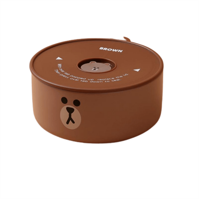 Ceramic Fresh Bowl Worker Cute Bento Lunch Box With Lid Sealed Microwave BROWN Model