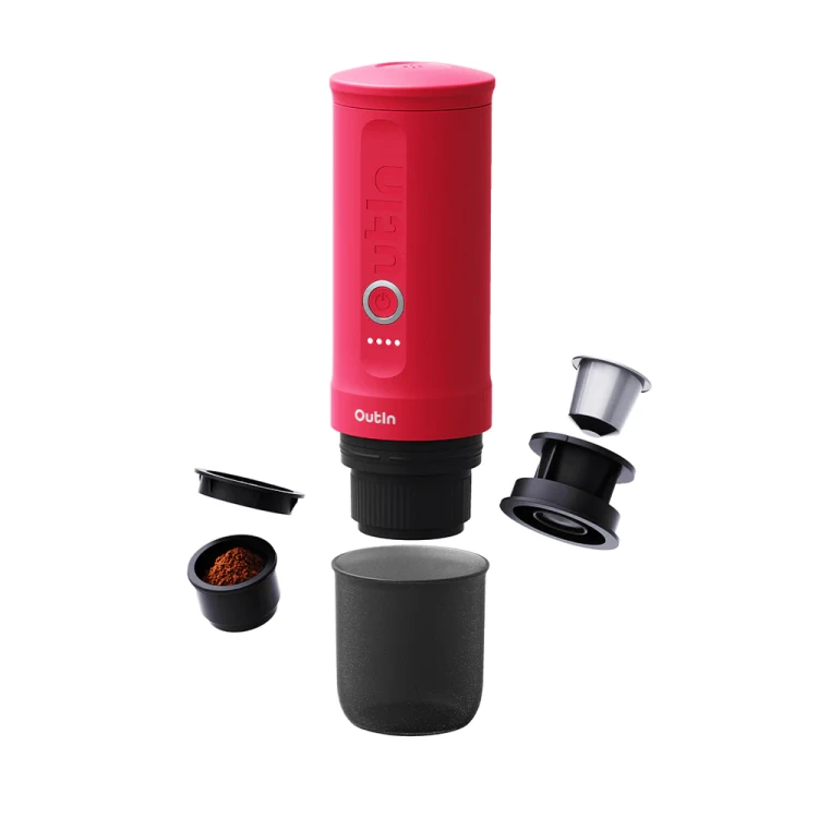 Outin Nano Portable Espresso Machine ( Crimson Red) 
