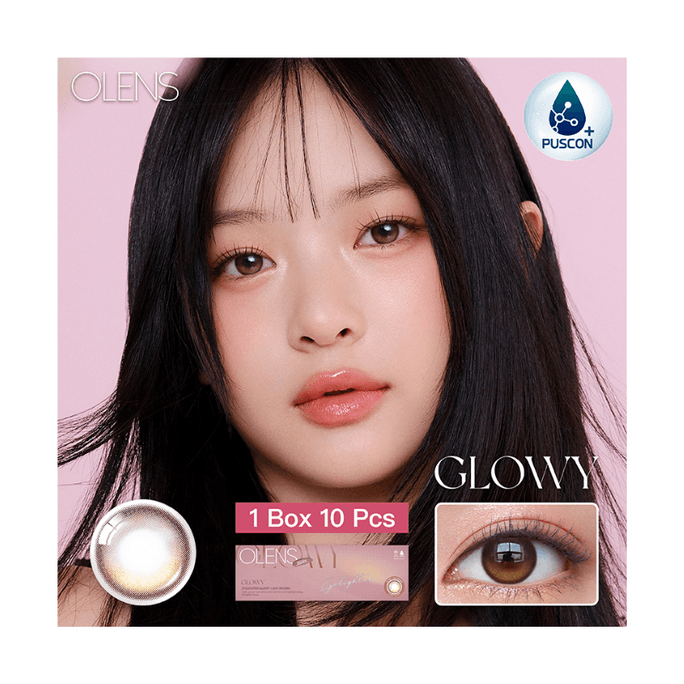 [중국 직송] 한국산 O-LENS 글로위 브라운 [글라스 브라운] 1일착용 컬러 콘택트렌즈, 소구경, 내추럴, 10개입 - 2.50(250)