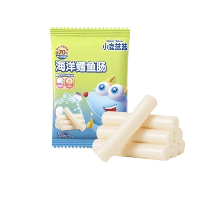 Cod Sausage 70% Cod Meat Children's Ham Sausage Snack No Added Color Baby Snack Original 70g/ bag