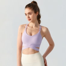 New Dual Shoulder Slim Strap Cross Hem Fitness Yoga Vest In