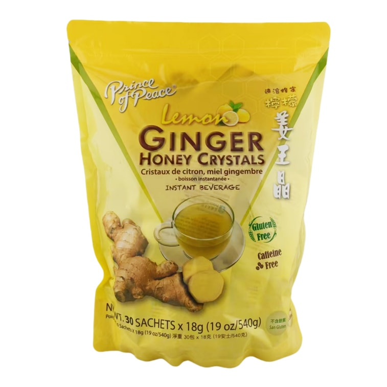 Ginger Honey Crystal with Lemon Flavor 30 x 18g Sachets - Instant  Ginger Tea-All Natural Caffeine-Free, Soothes Stomach, Relieves Phlegm/Sore Throat/Stuffy Nose, Warming Body & Refreshing Mind 3