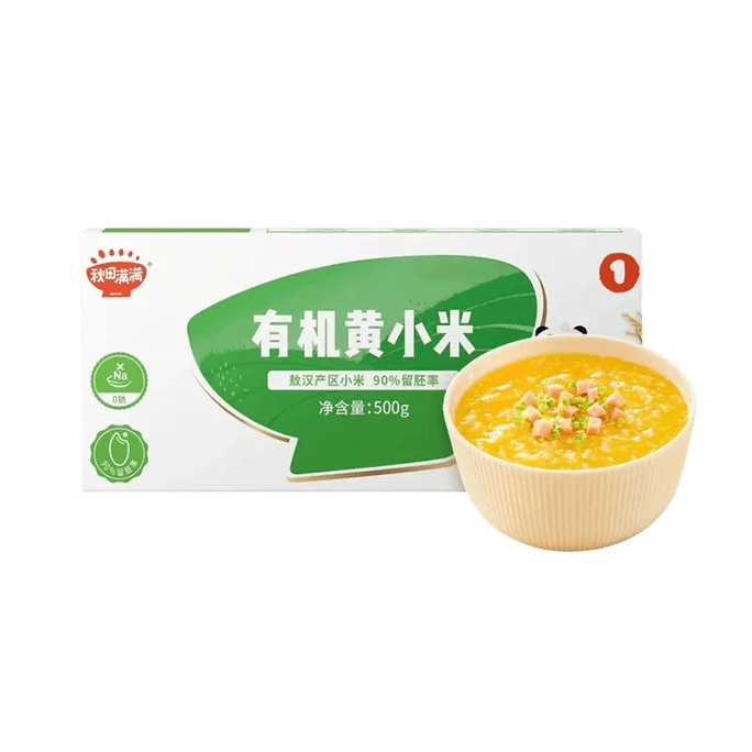【中國直郵】秋田滿滿營養粥有機黃小米500g*1袋裝