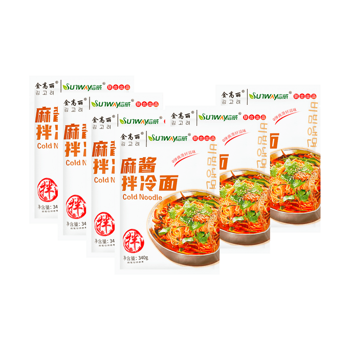 【Value Pack】Korean Sesame Sauce Sweet & Sour Cold Noodles, 11.99oz *6