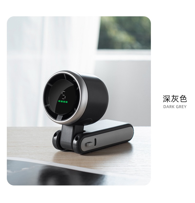 RAMBLE 迷你手持風扇 珍珠白/個 高速渦輪增壓數顯 5檔可調 3600mAh大容量