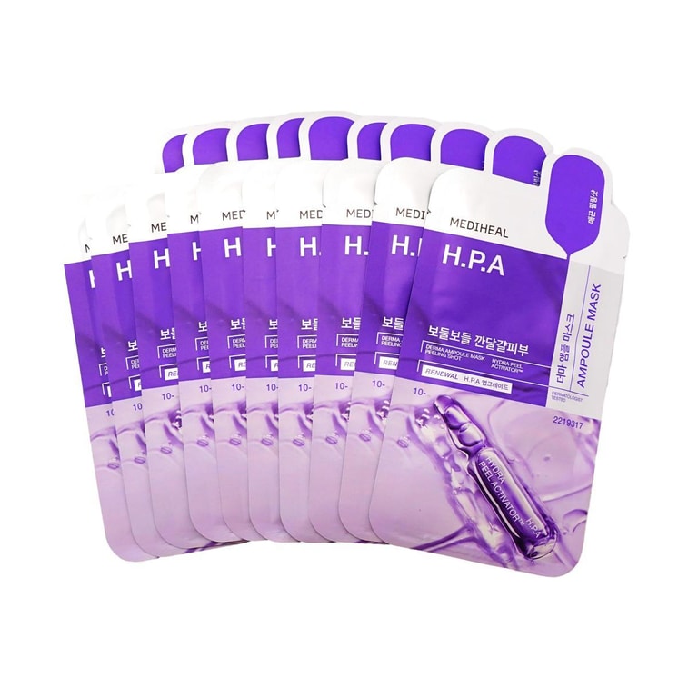 韓國MEDIHEAL美迪惠爾 H.P.A精研細緻細膩嫩滑面膜 10片/盒 溫和去角質 緊緻細毛孔 敏感肌適用【全新安瓶精華系列 雞蛋般嫩滑肌】 9