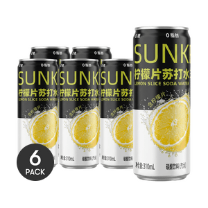 Real Lemon Slice Soda Water ,Carbonated Drink, 10.48 fl oz  *6【6 Packs】【0 Sugar, 0 Fat, 0 Calories】