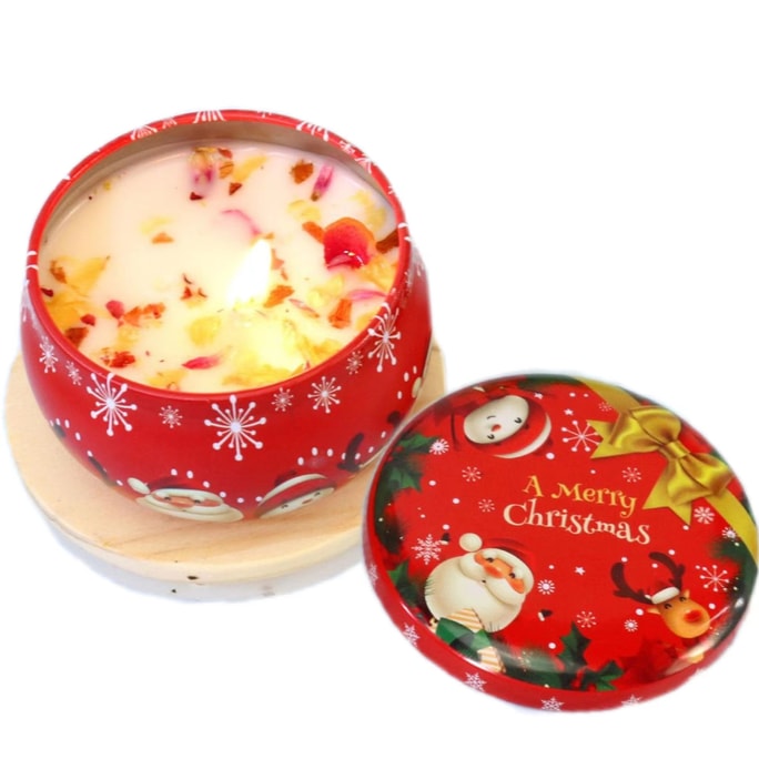 Soybean Scented Amber Smell Dried Flower Candle *1