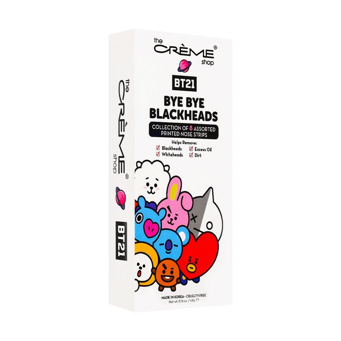 BT21 Bye Bye Blackheads Printed Pore Strips Set of 8