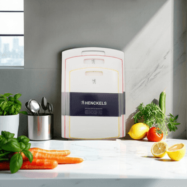 Henckels 3-pc Plastic Cutting Board Set, Multi color Trim