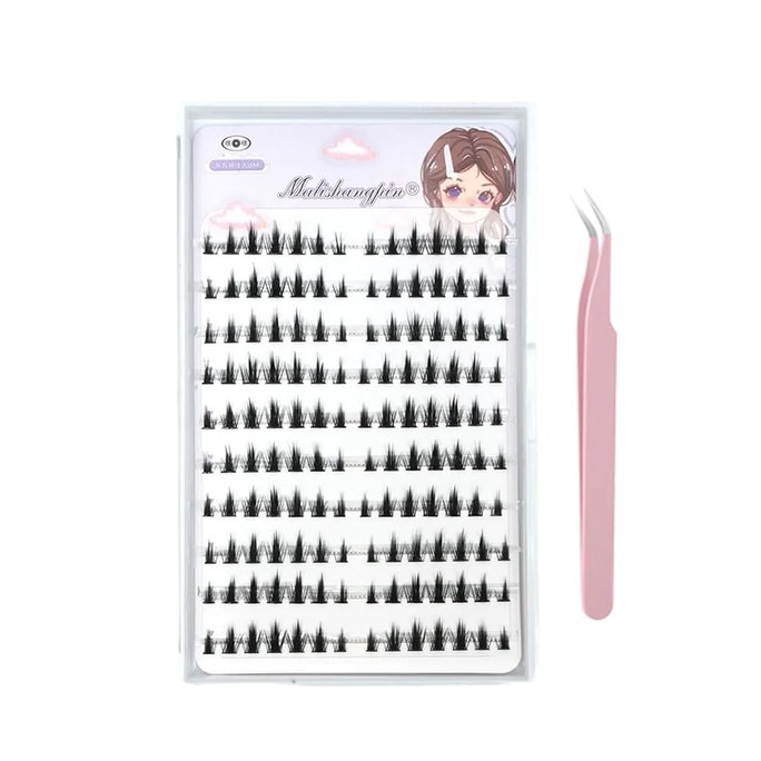 Mengji Shangpin Heheシリーズ 接着剤不要 セグメントつけまつげ #WhiteMoonlightEyelashes ピンセット無料