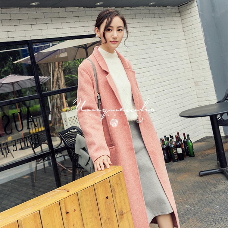 独角定制 藏青色纯羊毛双面呢大衣 S 3