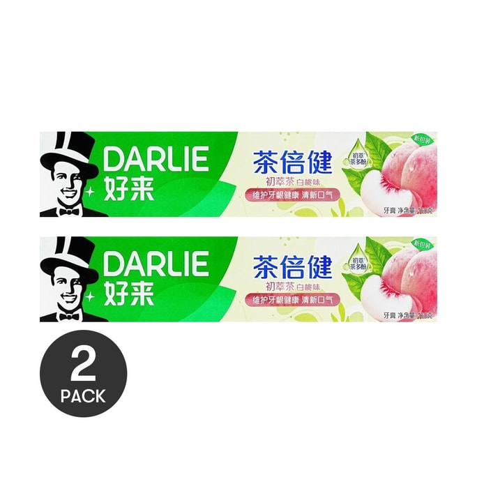 Tea Extract White Peach Flavor Toothpaste 160g *2【Value Pack】
