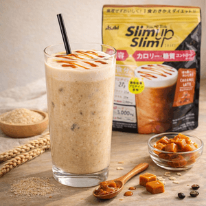 日本ASAHI SLIM UP SLIM 美容纤体代餐奶昔 蛋白质/膳食纤维/维生素/矿物质/乳酸菌/胶原蛋白 营养低卡 体重管理 360g #焦糖拿铁味