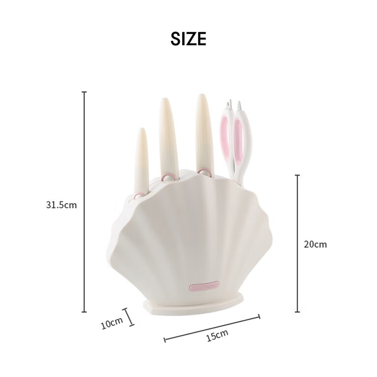 卡特马克 维纳斯系列贝壳套刀 刀具套组 菜刀水果刀厨师刀刀座剪刀5件套  6