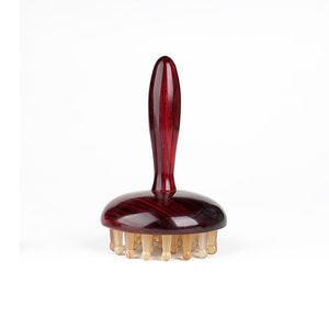 [중국 직송] 친타이타이 샌달우드 경락 브러시 전신, 목, 어깨, 복부 마사지, 양뿔 링 마사지 빗 (새틴 로즈우드) (1개 세트)