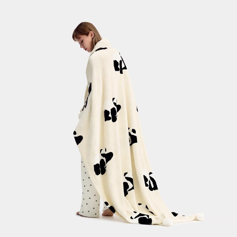 팬더 폼폼 시리즈, 플란넬 소재의 따뜻한 향기 담요, 140cm x 198cm, 에어컨 바람 쐬기 좋은 낮잠용 담요 6