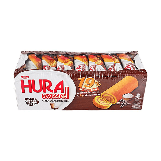Hura Swissroll Cake, Salted Coffee Flavor,20 Pieces 12.69 oz