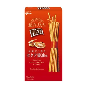 【日本からの直送】DHLダイレクトメールで3～5日で到着 日本のグリコプリッツ 季節限定 極細醤油焼きほたてサクサクスティック 62g