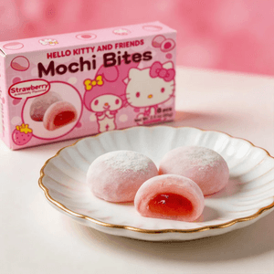 台湾版SANRIO三丽鸥 Hello Kitty x 美乐蒂 迷你小麻薯 夹心大福 草莓味 80g