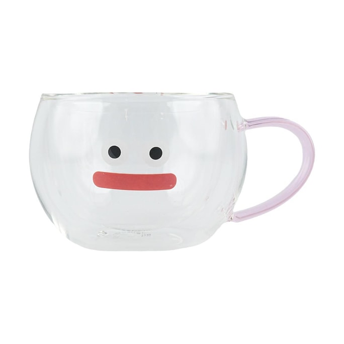 Face Double Heat-resistance Glass Mug Red 320ml
