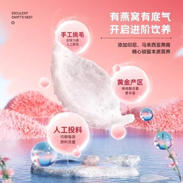 【中国直邮】 泡小燕 五红燕窝饮 冻干燕窝银耳饮羹红豆枸杞红枣免煮养生冲泡饮 15g*6包/盒